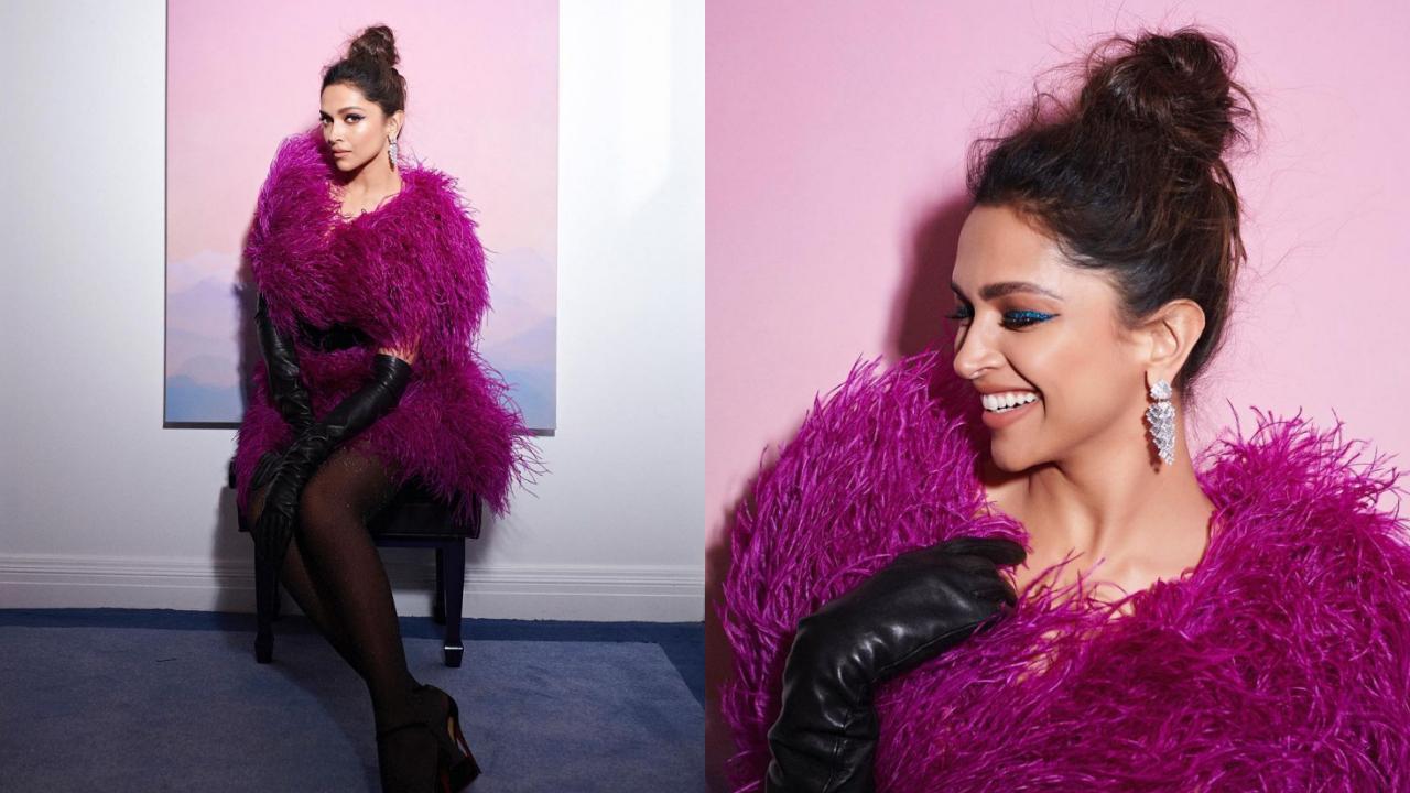 IN PHOTOS: Deepika opts for a magenta feather dress for the Oscars after-party