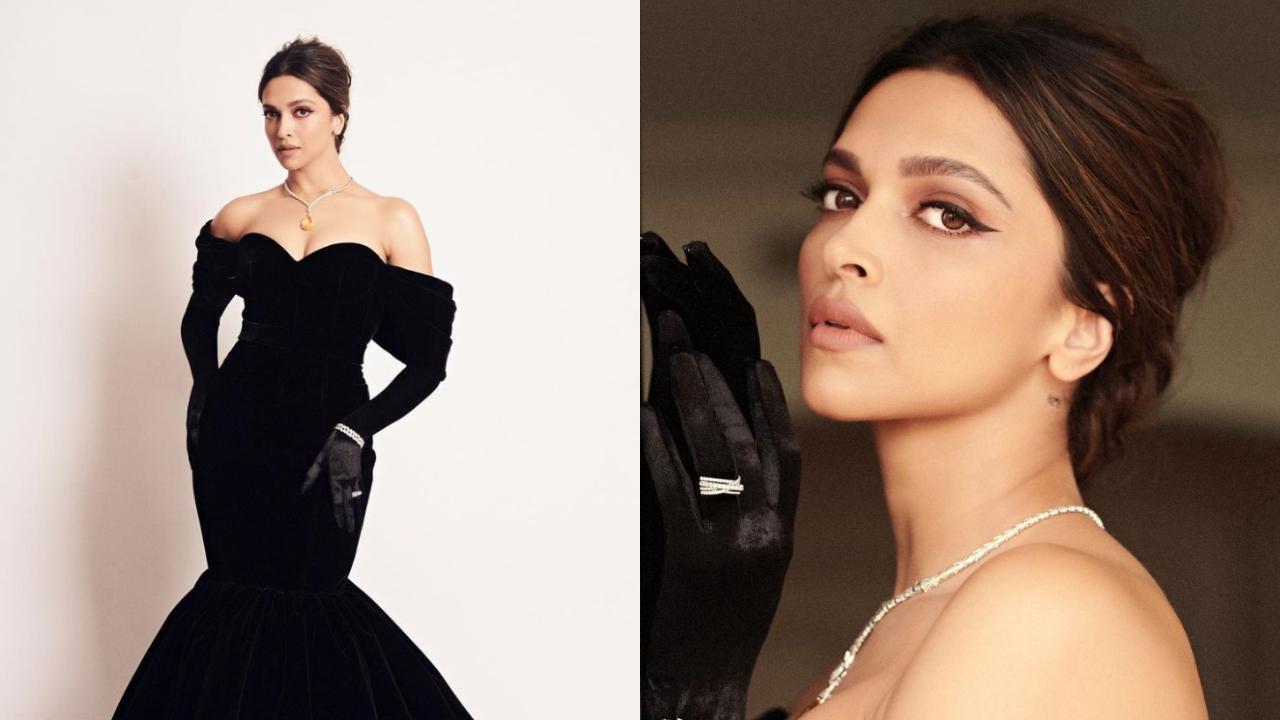 In VISUAL STORIES PHOTOS Deepika Padukone stuns in a black gown for