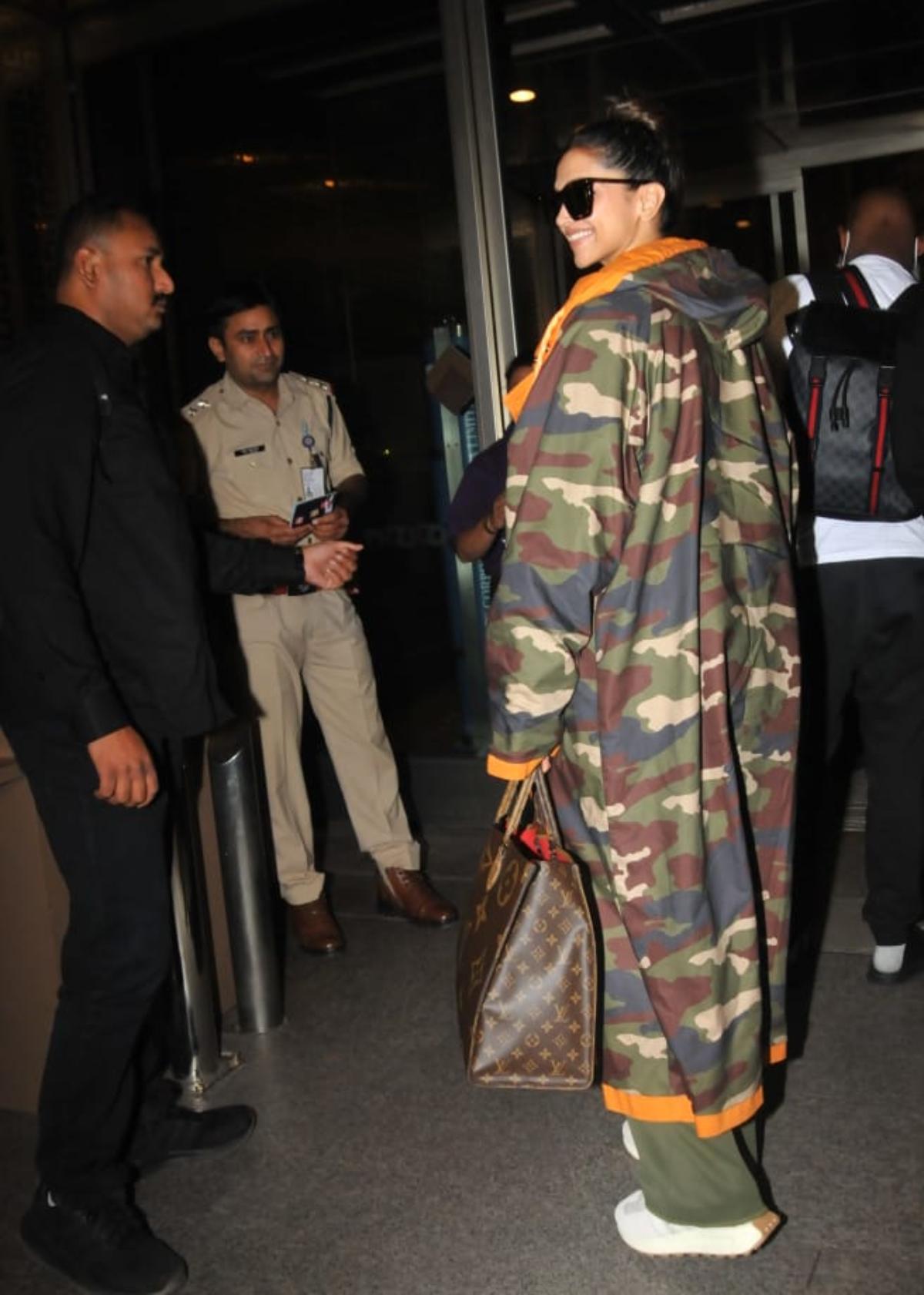 The dimpled beauty rounded off uber-cool camo-look her look with white sneakers and oversized black sunglasses and looked beautiful as she beamed a big smile while posing for the paps. Meanwhile, on the work front, Deepika is currently working on Siddharth Anand's 'Fighter' with Hrithik Roshan and 'Project K' with Prabhas.