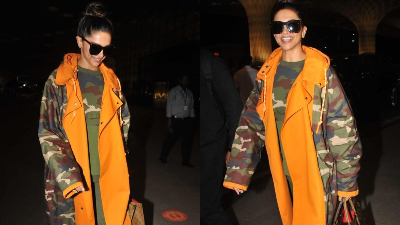 Deepika Padukone oozes oomph as she arrives wearing an oversized camo jacket