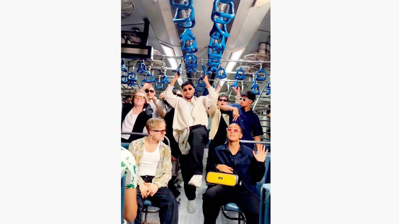 Quick Style performs on the Mumbai local. Pic Courtesy/Instagram