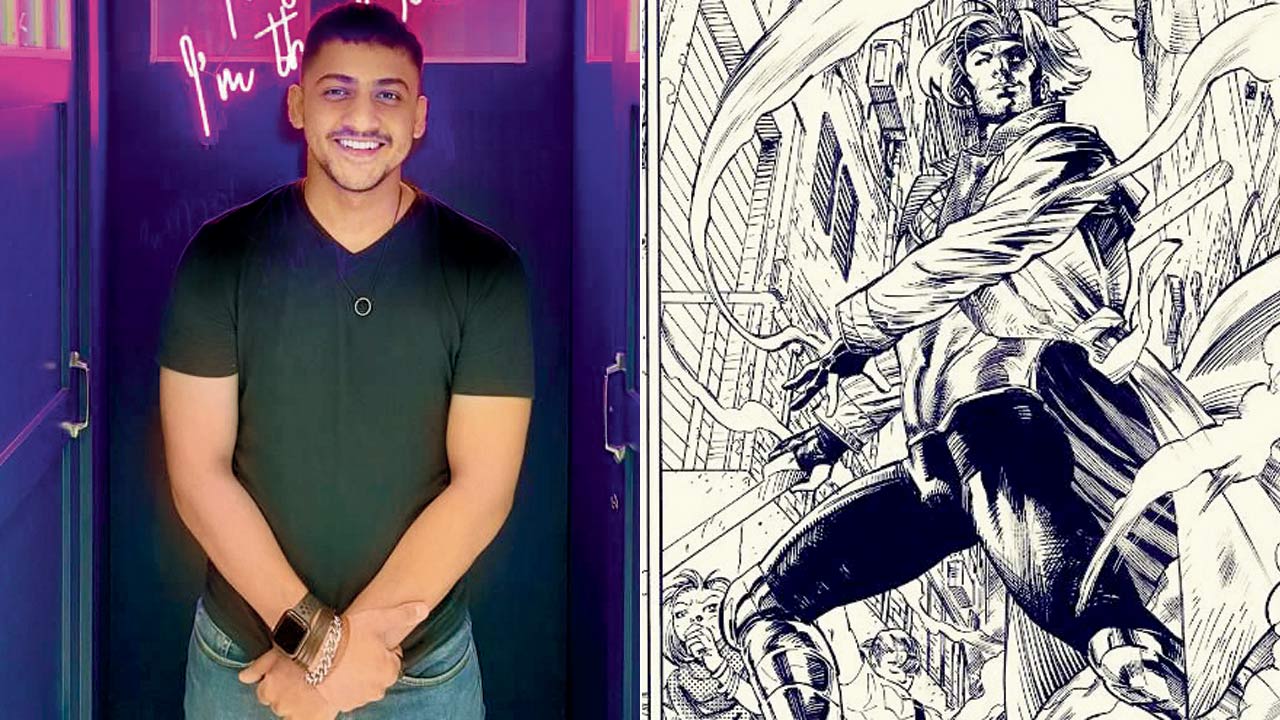 Sid Kotian; (right) A panel from the Gambit series. Pic Courtesy/@sid_Kotian_art on Instagram