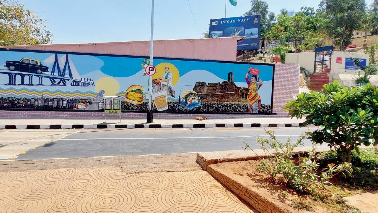 The wall art near Worli Koliwada highlights the Koli culture of the city