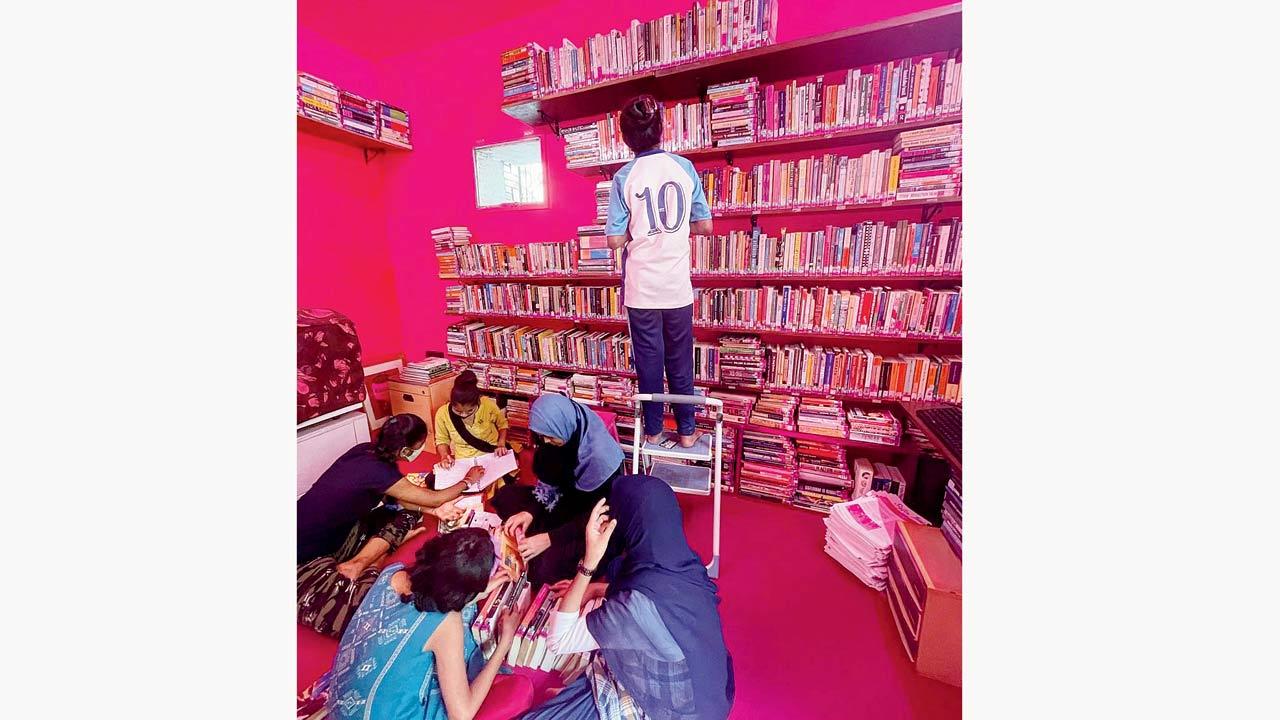 Readers at The Sister Library in Bandra. Pic Courtesy/Instagram