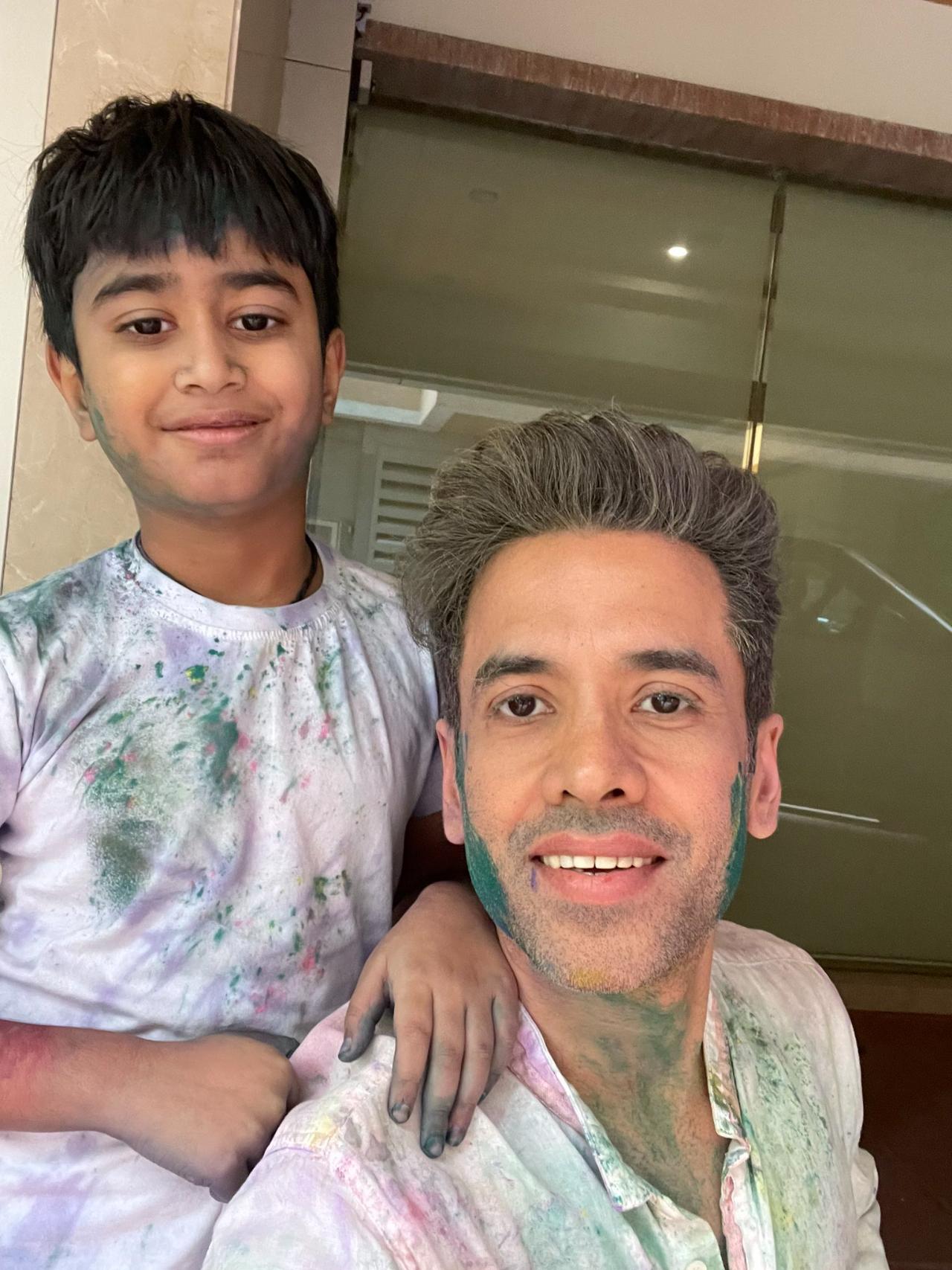 Tusshar Kapoor celebrated the day with his son at his Mumbai home
