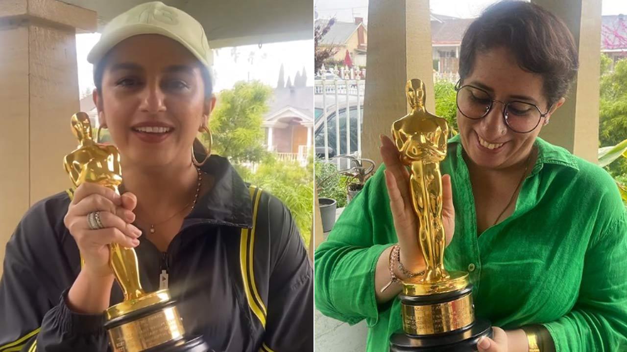 Huma Qureshi poses with producer Guneet Monga's Oscar trophy, calls her 'inspiration'