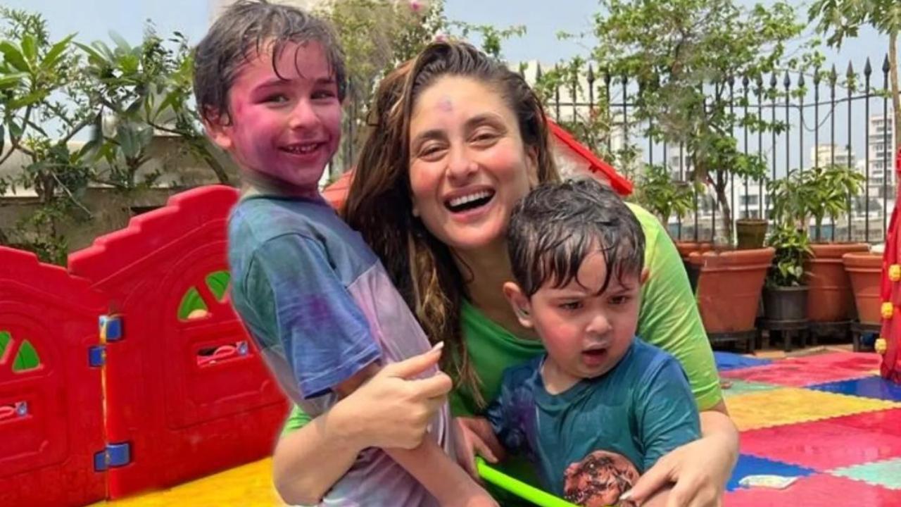 Kareena Kapoor Khan celebrates Holi with her little munchkins, Taimur and Jehangir, see pics!