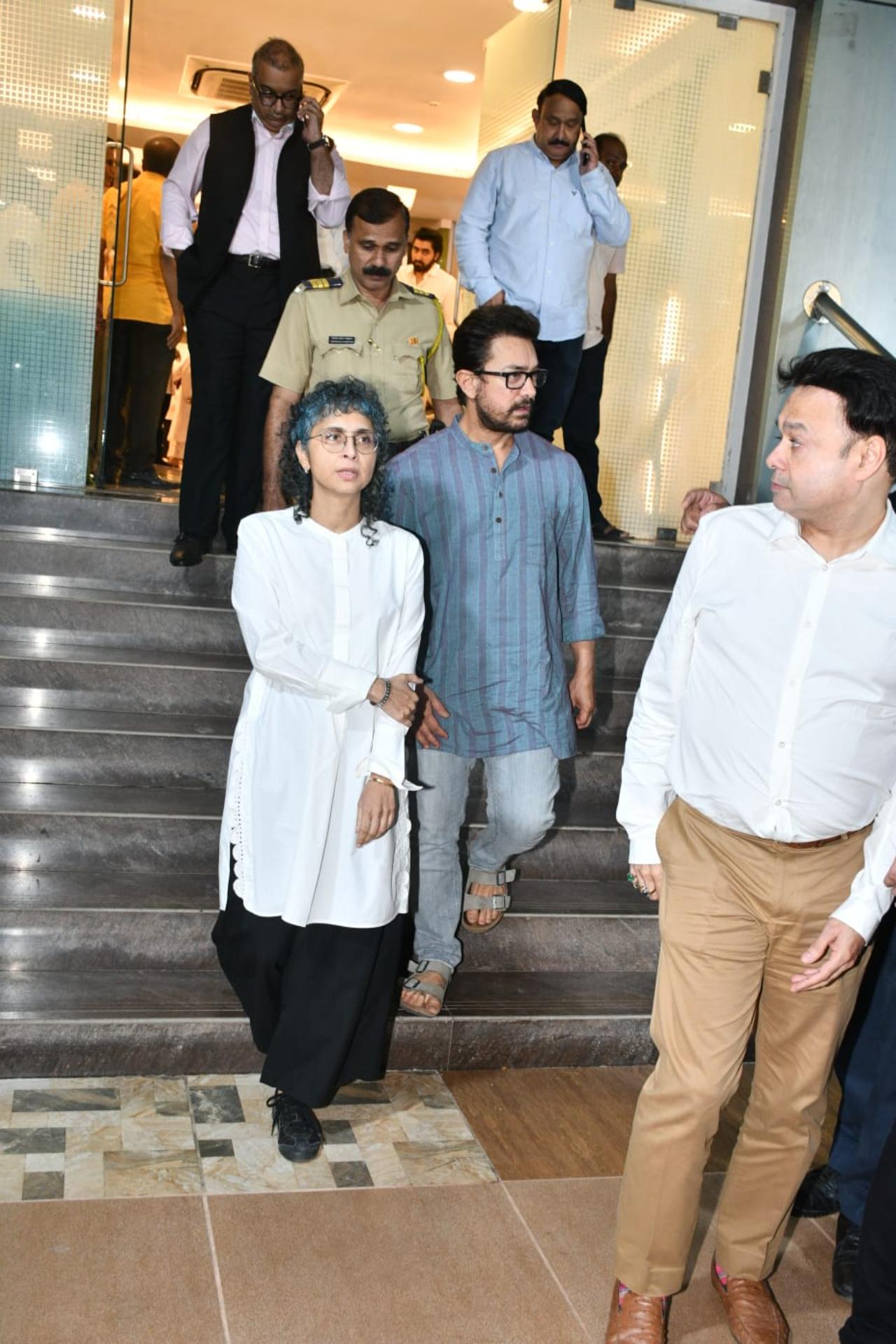 Actor Aamir Khan arrived with ex-wife Kiran Rao