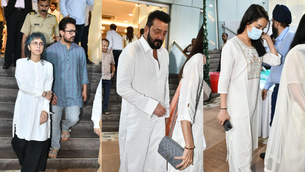 Aamir Khan, Sanjay Dutt and other celebs arrive for Kishor Bajaj's prayer meet