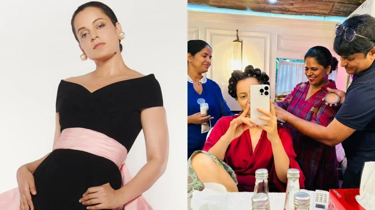 On Wednesday, Kangana took to her Twitter to share pictures from her vanity van in which she can be seen getting decked up for her part in the film. Read full story here