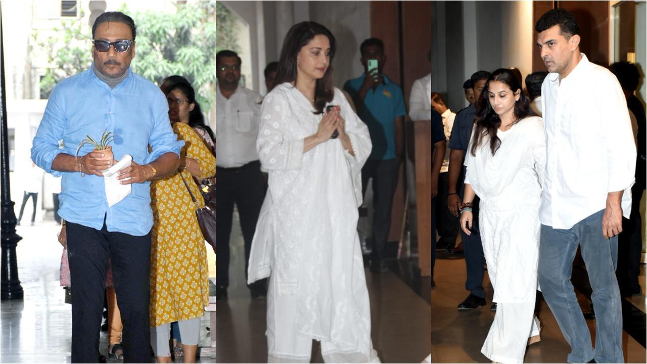 IN PHOTOS: Jackie, Vidya and others attend Madhuri Dixit's mother's prayer meet