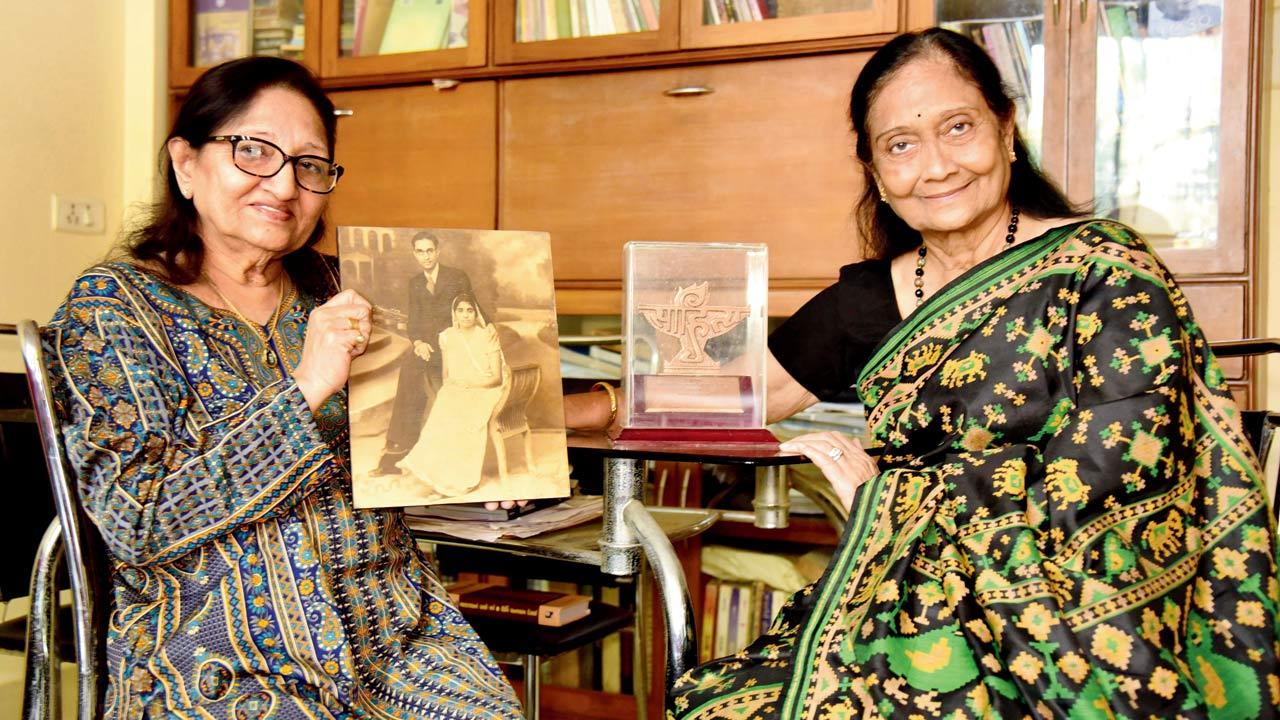 Writer Varsha Adalja (right) and her next-door neighbour Savita Malkani