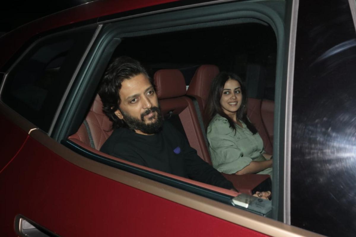 Bollywood's most adorable couple who recently shared screen space in the Marathi movie, 'Ved' graced the screening of Rani's next together. 