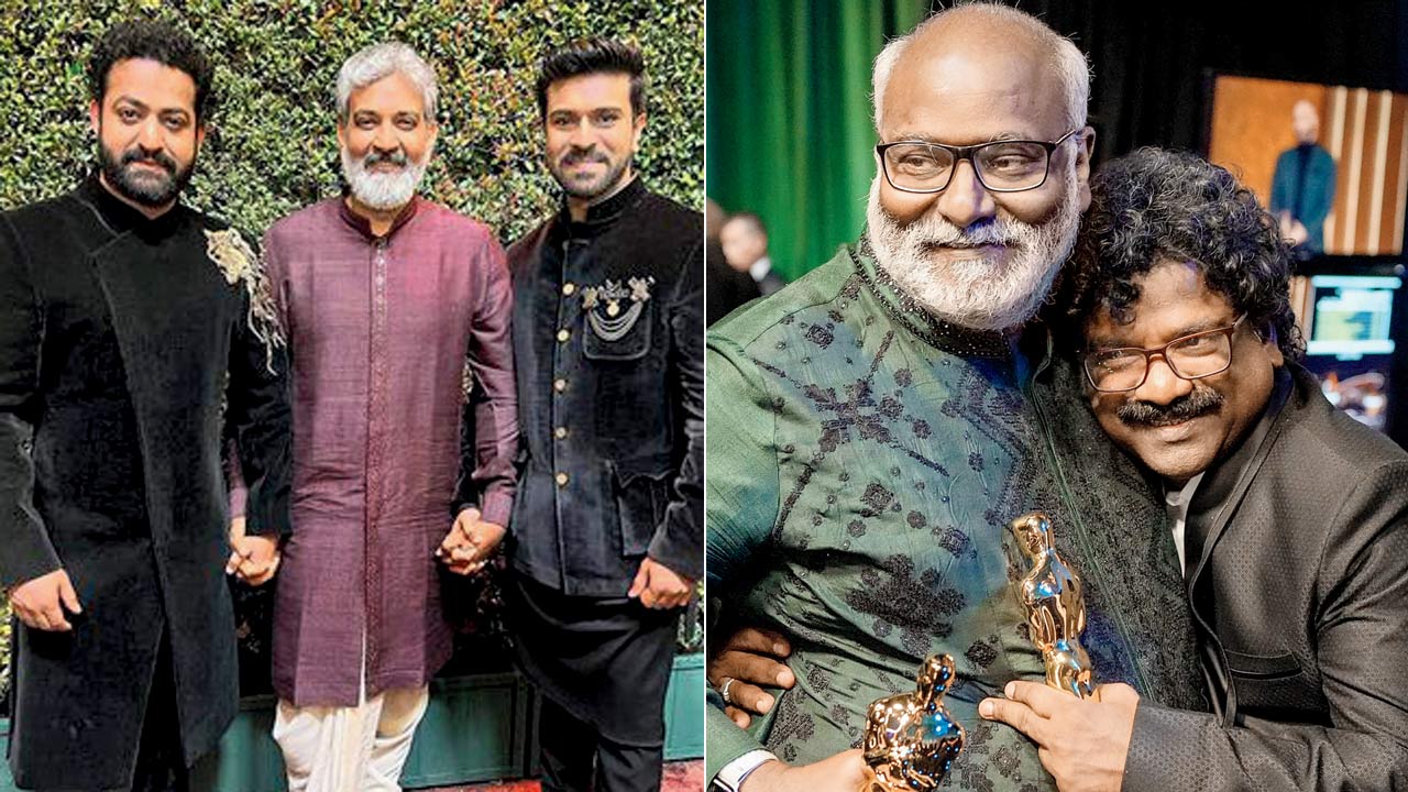 Jr NTR, SS Rajamouli and Ram Charan  pay homage to India with their attires
