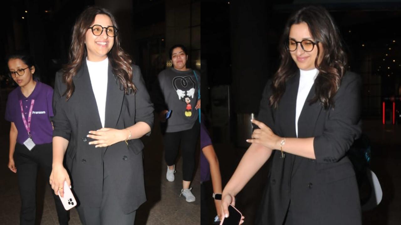 Rumoured bride-to-be, Parineeti blushes as she gets papped at the airport