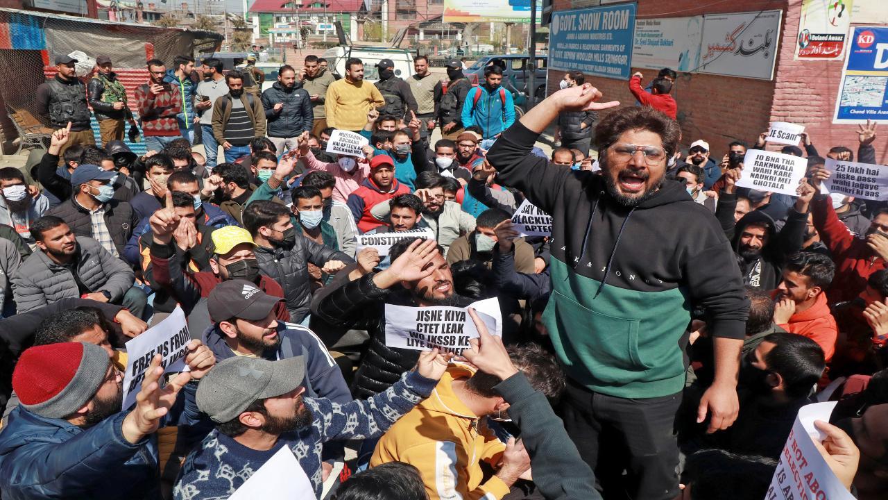 Jammu and Kashmir: Protest in Srinagar against previously black-listed firm conducting recruitment exams