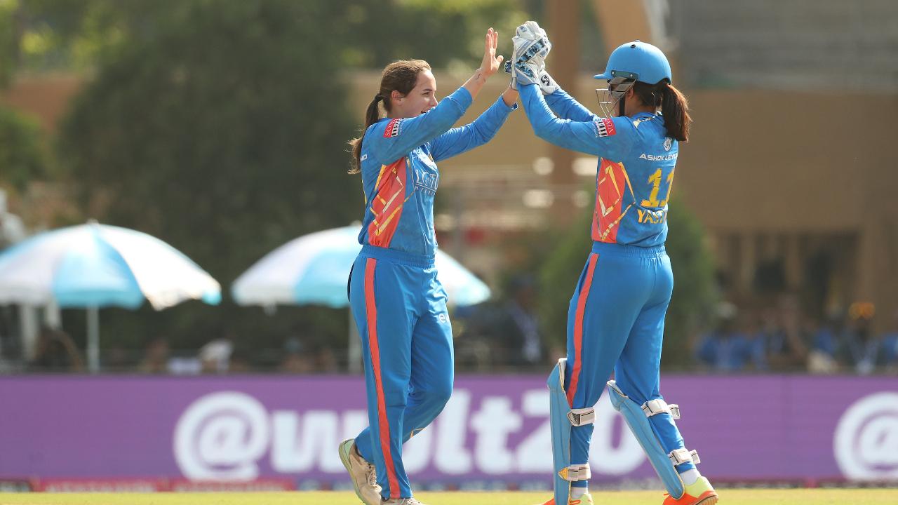 Kerr (3/22) validated MI captain Harmanpreet Kaur's decision to bowl first, taking full advantage of a spin-friendly track, while Matthews (4-0-18-0) and Saika Ishaque (1/30) were also on the money. Both Kerr and Ishaque joined Sophie Ecclestone of the UP Warriorz for most wickets (13) in WPL. Mumbai made an early breakthrough when a horrible mixup between Devine (0) and Smriti Mandhana culminated in the former being run out. Mandhana continued to drive herself back into form, hitting a few exciting shots to make 24 from 25 balls with three fours and a six, before her innings was ended by Kerr off a mistimed stroke.