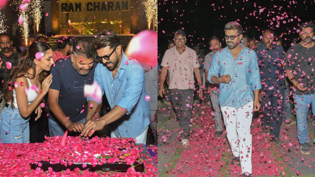 IN PHOTOS: Ram Charan kickstarts birthday celebrations on the sets of RC15