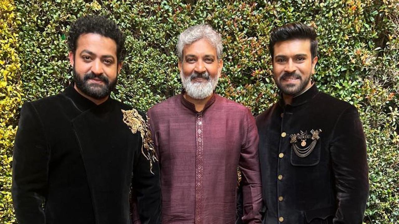 IN PHOTOS: 'RRR' trio SS Rajamouli, Jr NTR, Ram Charan arrive for Oscars 2023