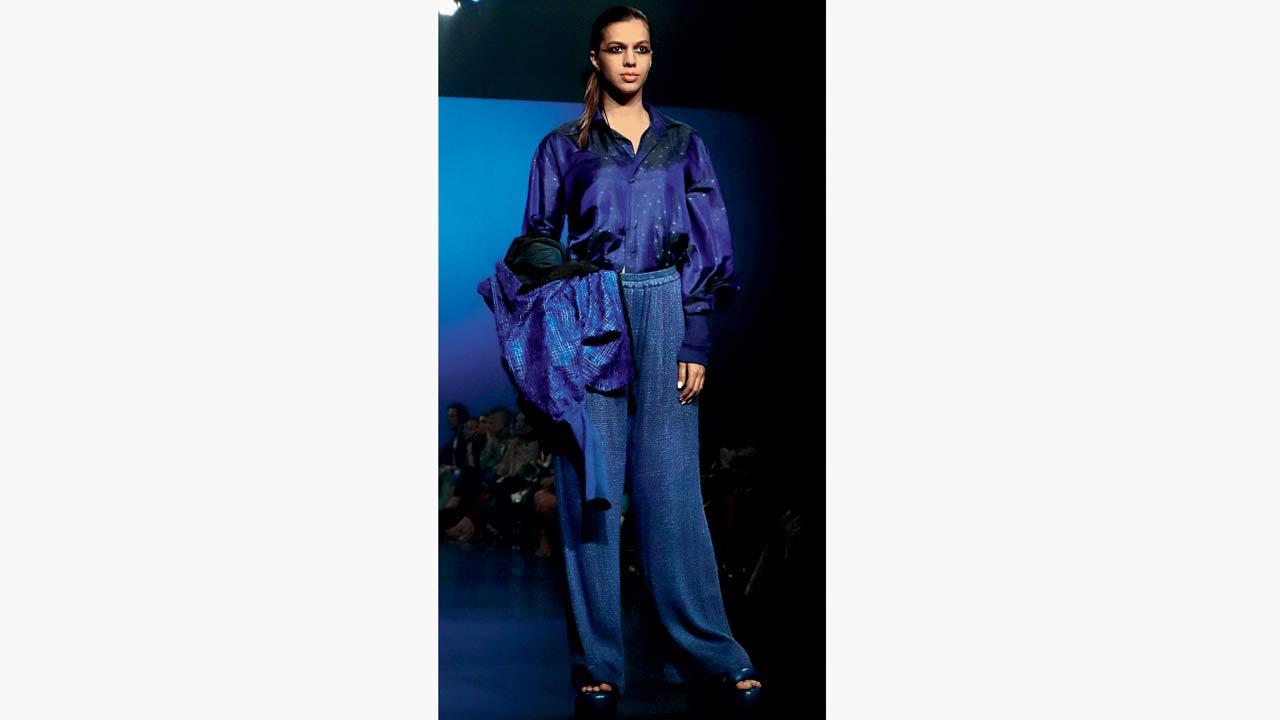 Gaurav Jai Gupta’s Sky is Mine Vol 2 is a continuation of his label Akaaro’s study of International  Klein Blue. Pic/Anurag Ahire
