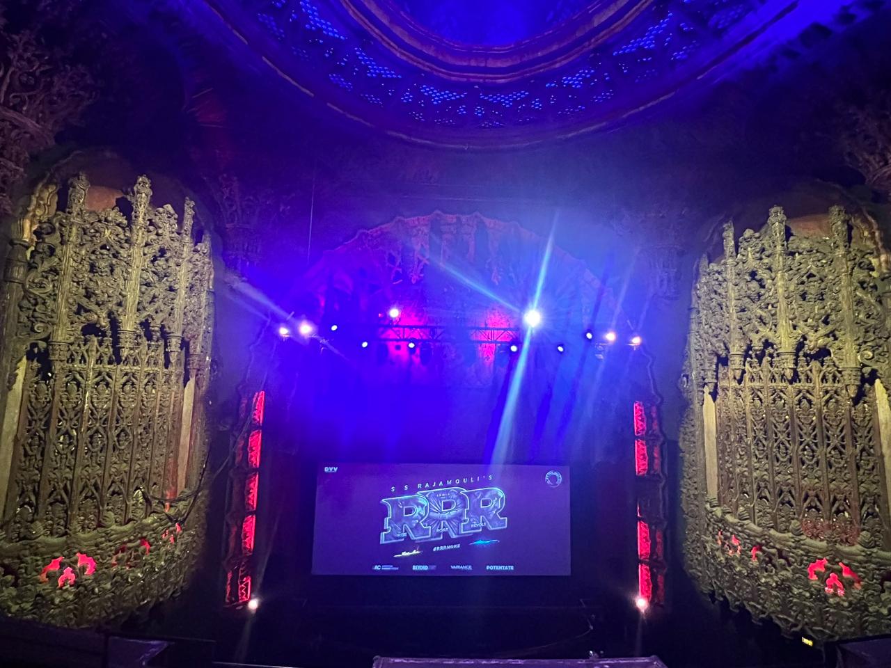 The magnum opus film RRR was screened at the Ace Hotel, Los Angles on March 1st where more than 1400 people attended with great excitement. The 1647-seater venue was sold out and long lines could be seen outside the theatre