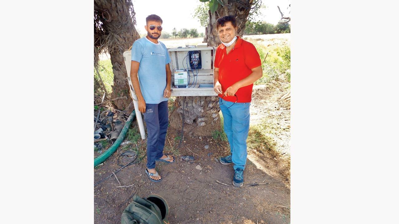 Tarang Patel’s (right) startup Intech Harness has developed a patented microcontroller based intelligent pump controller that responds to power and water disruptions without manual intervention