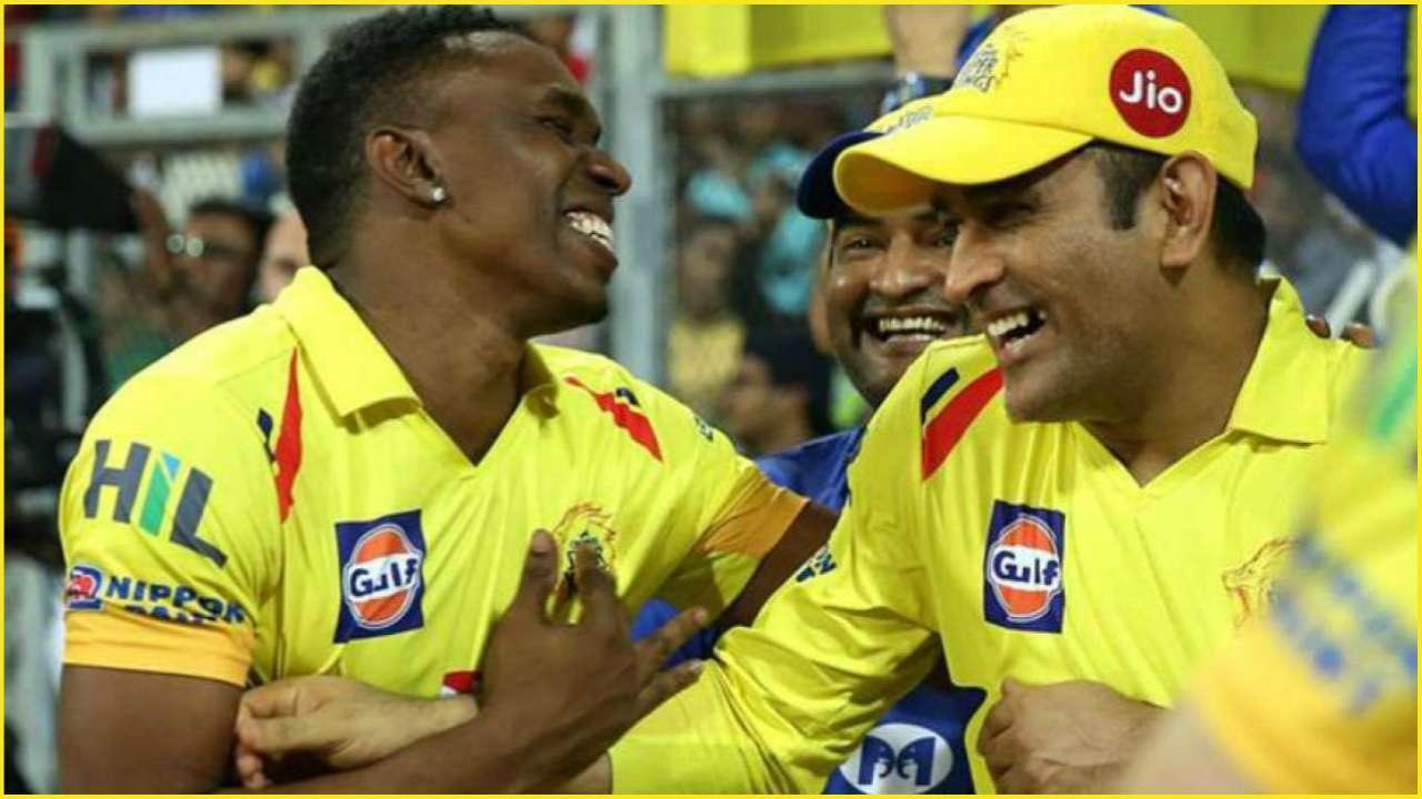 CSK skipper MS Dhoni teaches Bravo how to whistle ahead of IPL 2023: Watch