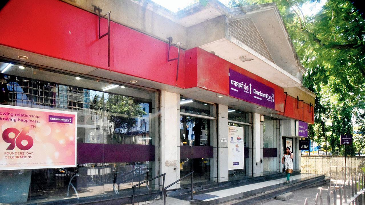 It was just another day at the Dhanlaxmi Bank branch in Goregaon West, on Tuesday. Pic/Sameer Markande