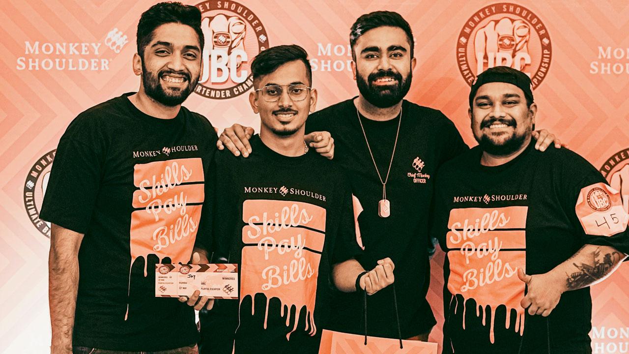 The three finalists with chief Monkey officer Gaurav Sareen