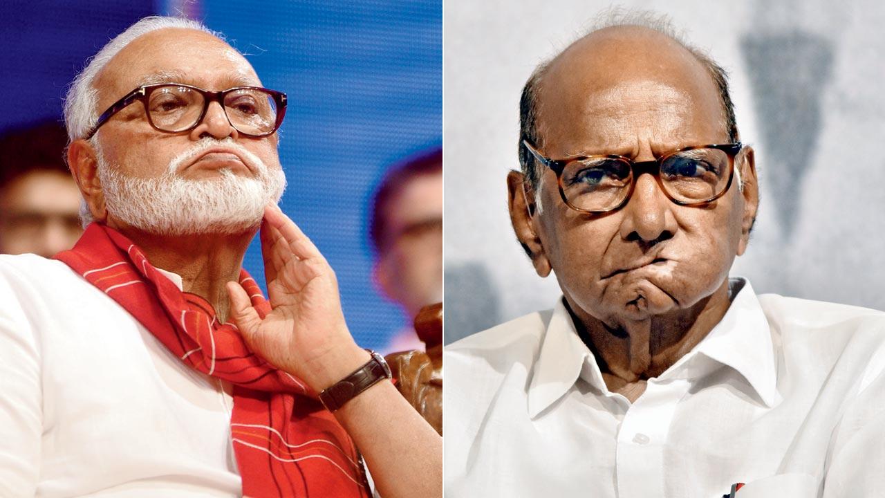 Chhagan Bhujbal. Pic/Ashish Rane; (right) Sharad Pawar, NCP chief 