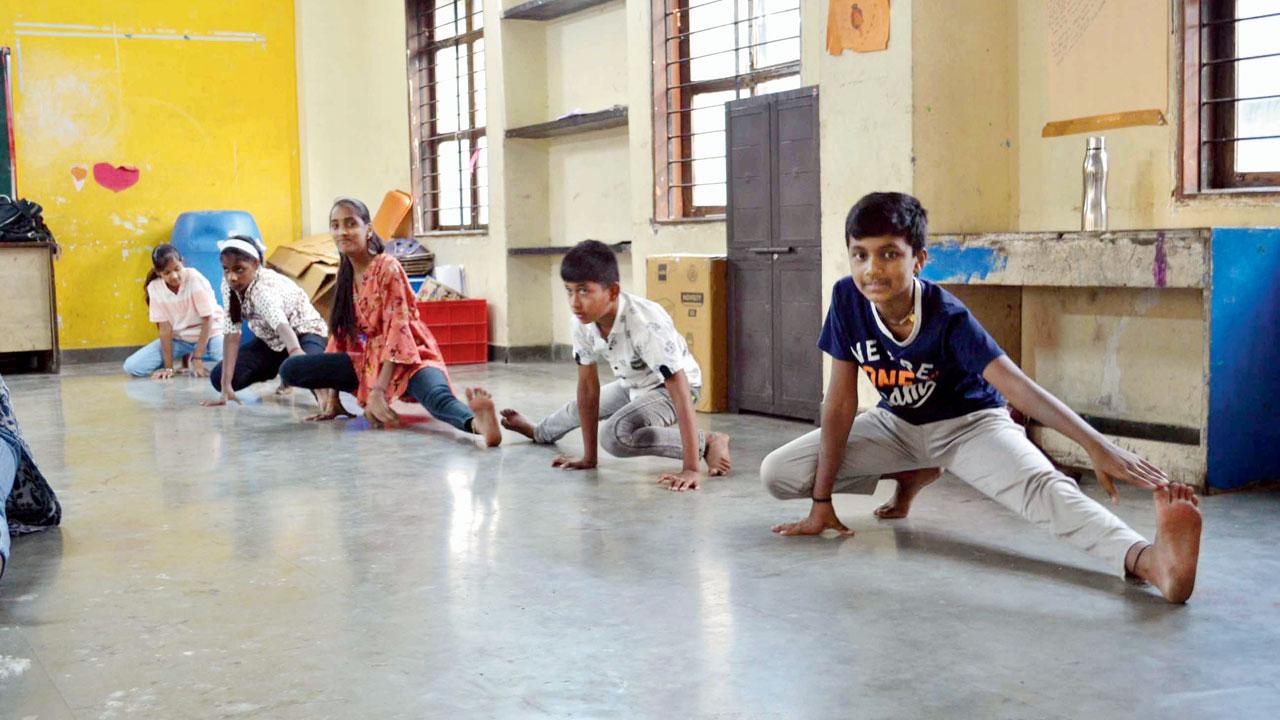 Children rehearse ahead of their performance
