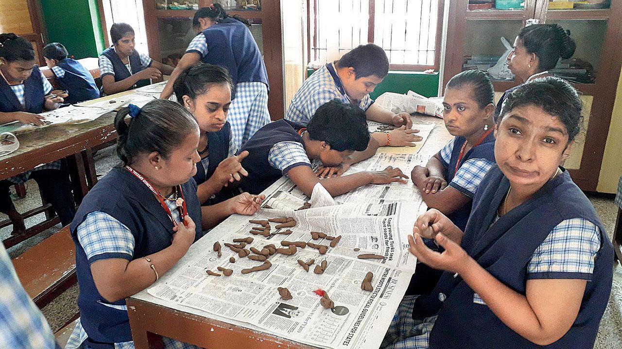 Clay art by children from a previous workshop by Access for All
