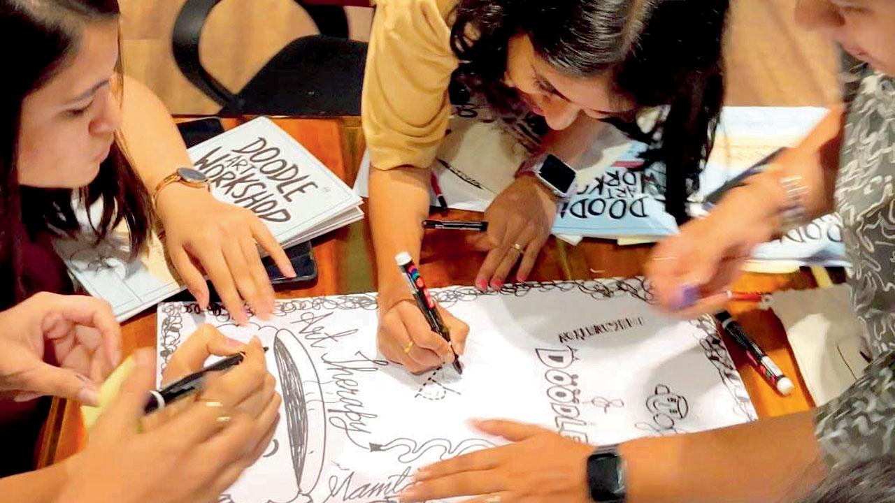 A doodle session by Singh held in Mumbai earlier this week