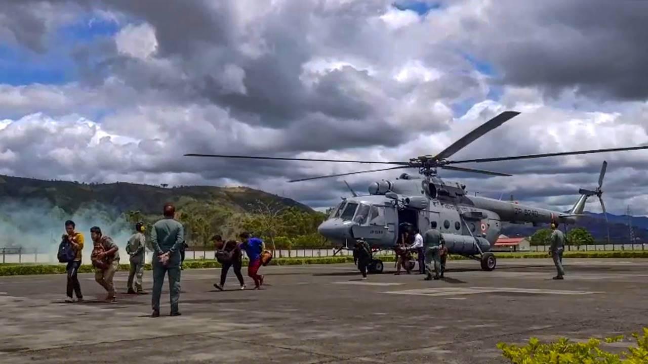 All 96 people were rehabilitated at Assam Rifles Camp. Owing to the remoteness of Assam Rifles Camp and keeping the comfort of the locals supreme, air evacuation using Air Force MI 17 helicopters was considered inescapable.