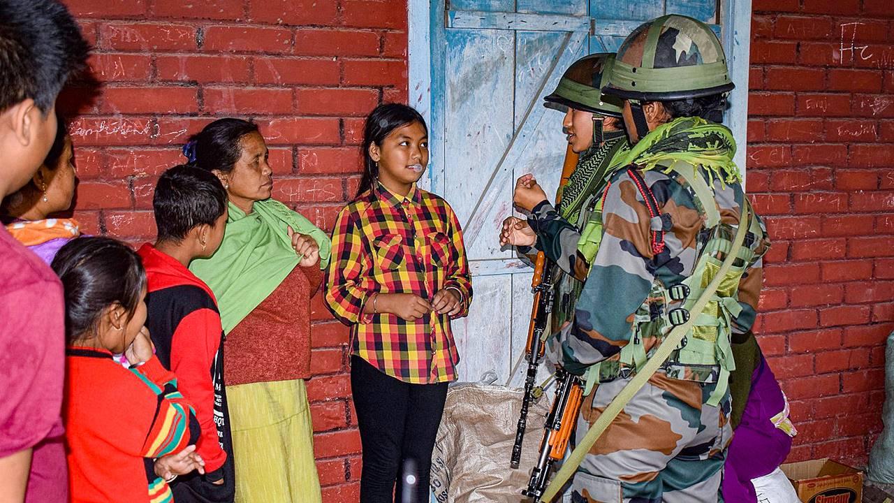 The public relations officer (Defence), Kohima and Imphal said that based on the request of K Parenag Kom, Principal of Mission Blind School, one security column of Assam Rifles was launched to rescue the stranded visually impaired children and supporting staff.