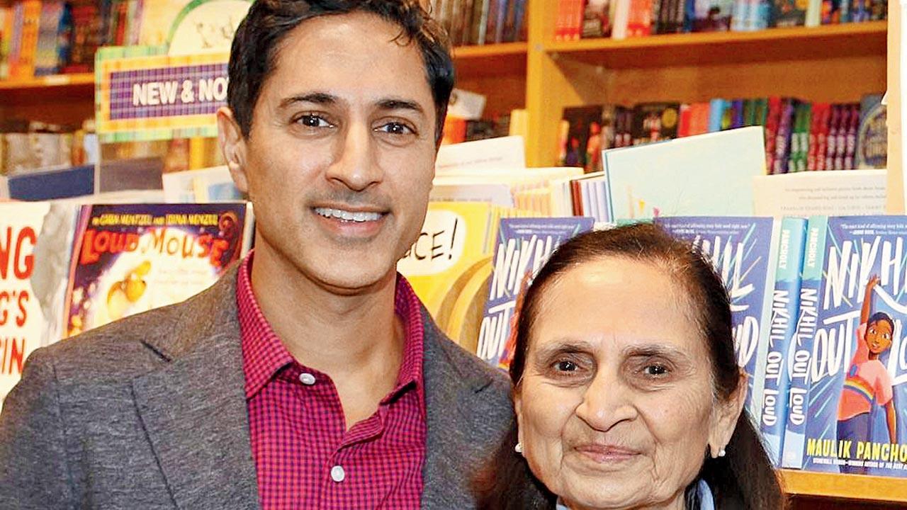 Maulik Pancholy with his mother, Gita. Pic Courtesy/Instagram