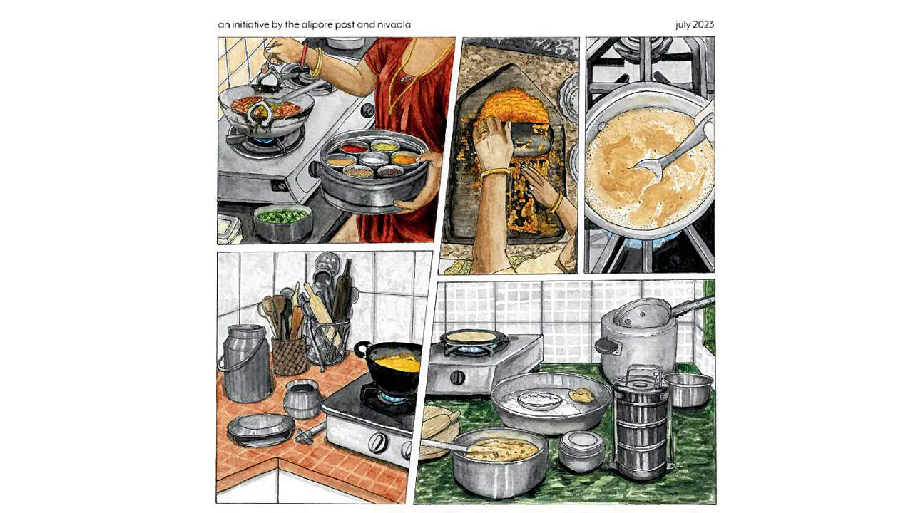 Illustrations on the cover of the anthology. Pic Courtesy/Memoriesonaplate