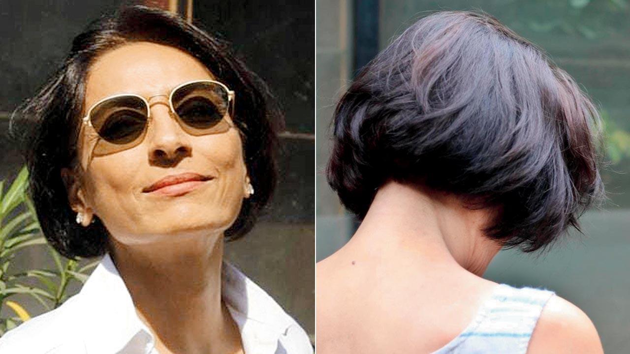 Details at the back of the bob; (left) straight hair in a bob