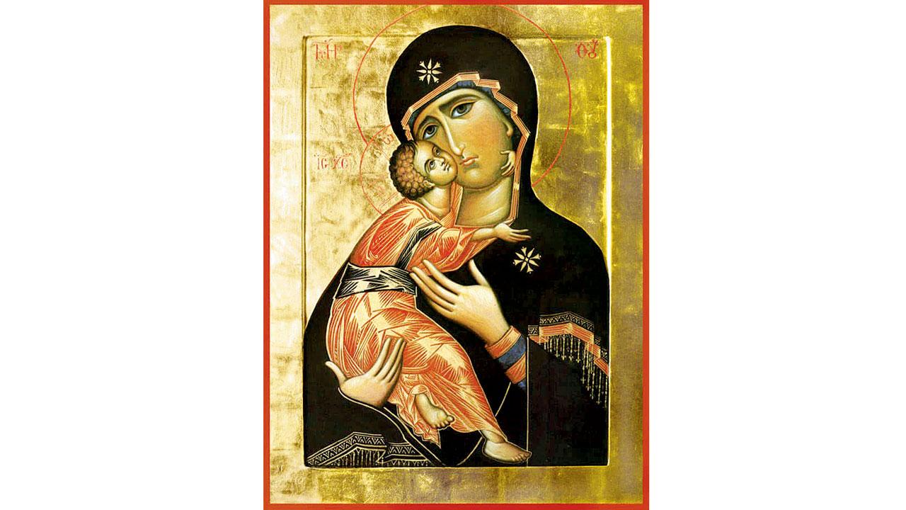 ‘Our Lady of Perpetual Help’, a common painting found in Catholic homes and churches, formed part of the 200 Byzantine paintings that Bhatkar’s team researched to get the visual look of the  play right