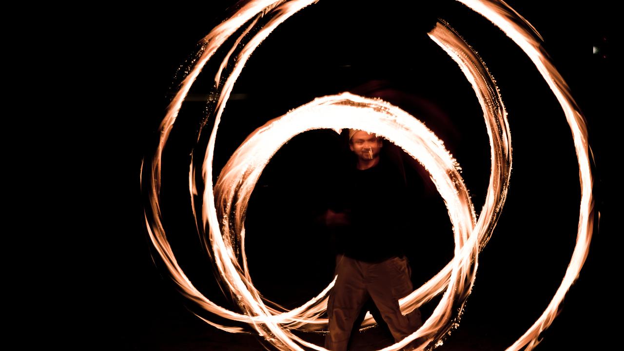 A poi is a weight on a cord, and poi spinning is the act of spinning that weight in circles around your body. A poi can be made at home by using two soccer socks and two tennis balls. It basically requires two weights suspended at one end and you tie a hitch at either end. These pois are supposed to be moving in a circular motion in different planes. Malad-based poi spinner Sagar Pitale conducts workshops in the city at Mumbai Surf Club on Rajodi Beach off Virar. Photo Courtesy: Sagar Pitale