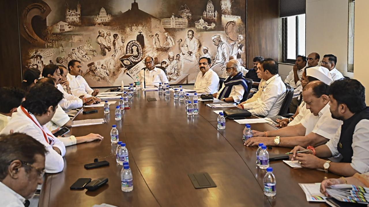 IN PHOTOS: Pawar holds meeting with NCP leaders for Lok Sabha, Assembly polls