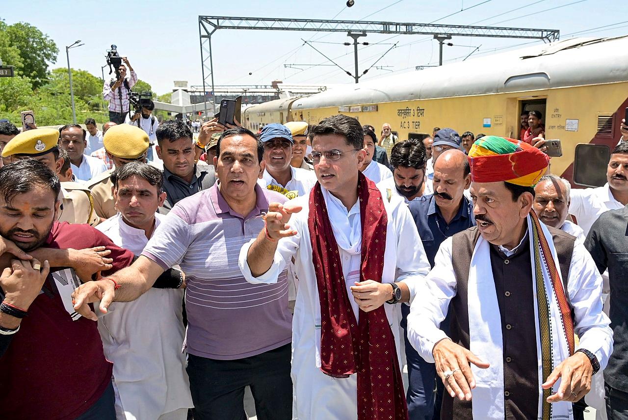 Apart from corruption, the yatra focuses on cases of paper leaks in government recruitment exams. The RPSC is based in Ajmer, which is also the constituency from where Pilot was elected to Parliament in the past (Pic/PTI)