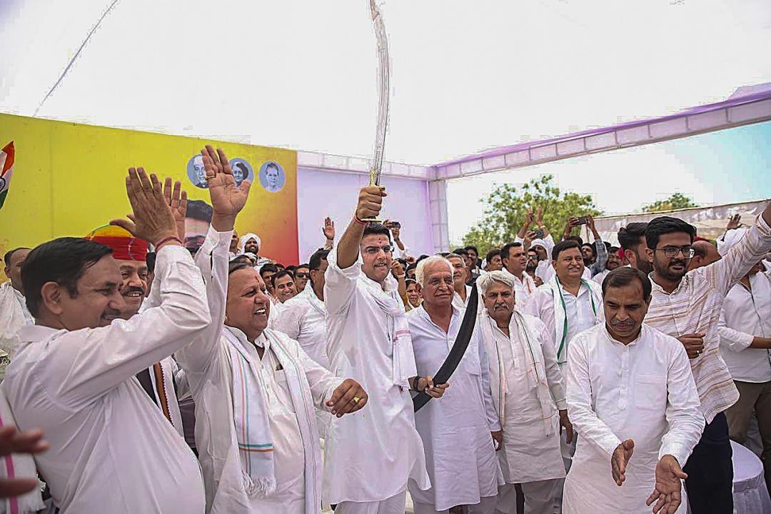 Congress leader Sachin Pilot began a 125-km foot march from Ajmer to Jaipur on Thursday, challenging Rajasthan CM Ashok Gehlot and the party's top brass as the state assembly elections approach (Pic/PTI)