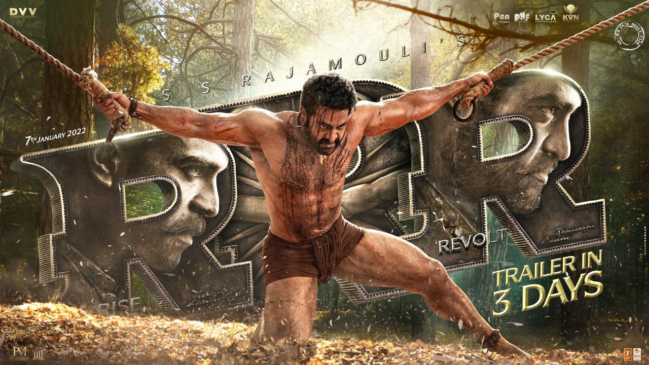 After announcing the release date of 'RRR,' the makers released a new poster of the film featuring NTR Jr. as Komaram Bheem, giving us a small glimpse of what could be expected from the actor in the film.
 