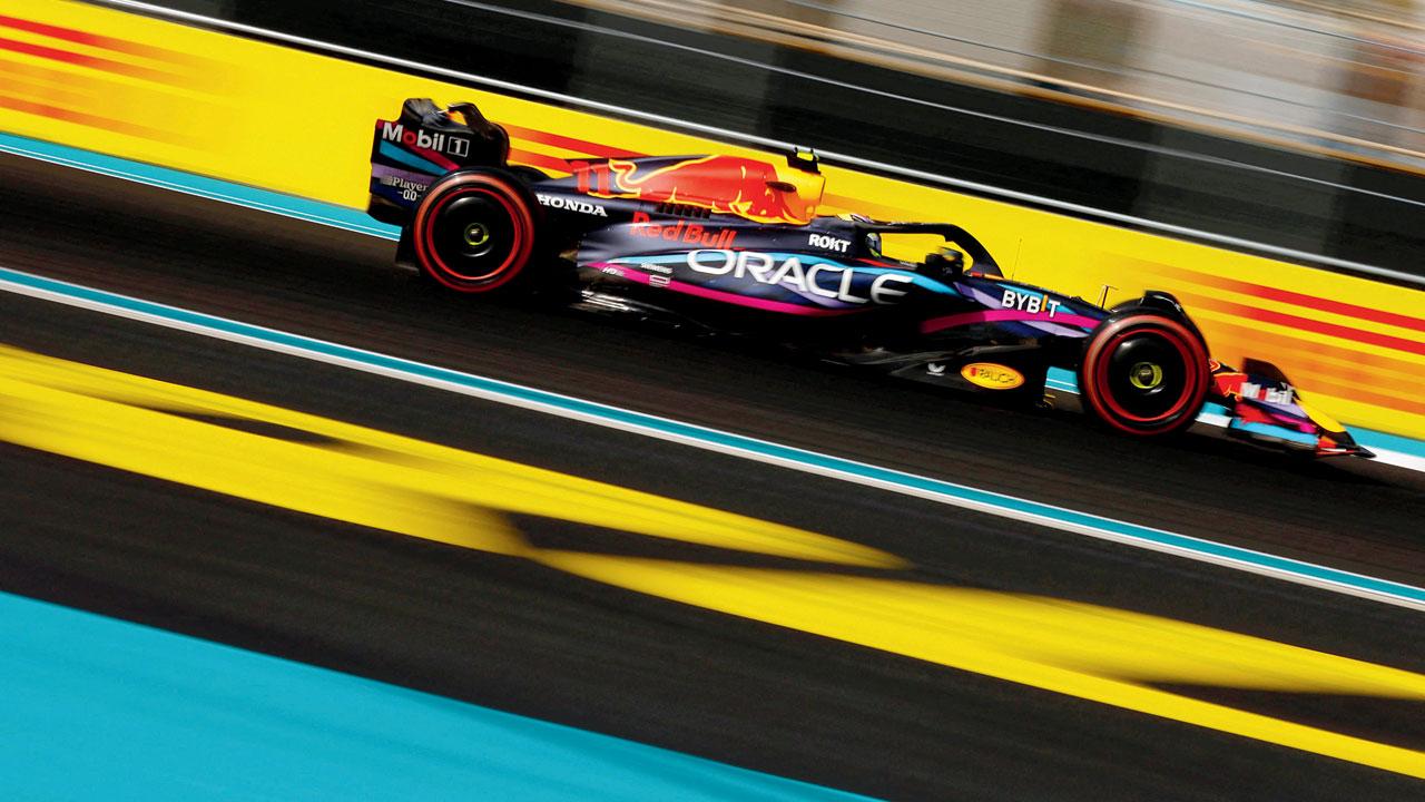 Perez in his Red Bull Racing car during qualifying for the Miami Grand Prix. Pics/AFP
