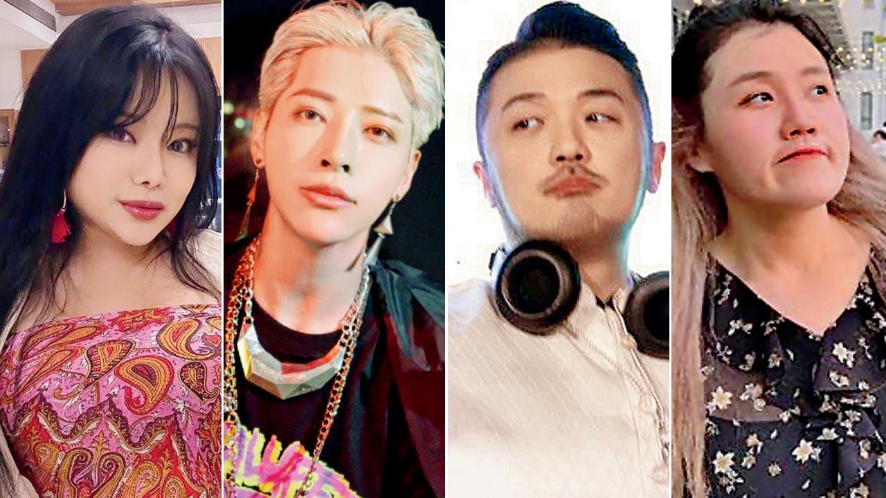K-pop idols Mimi, Aoora, Fridayyy and Jimi