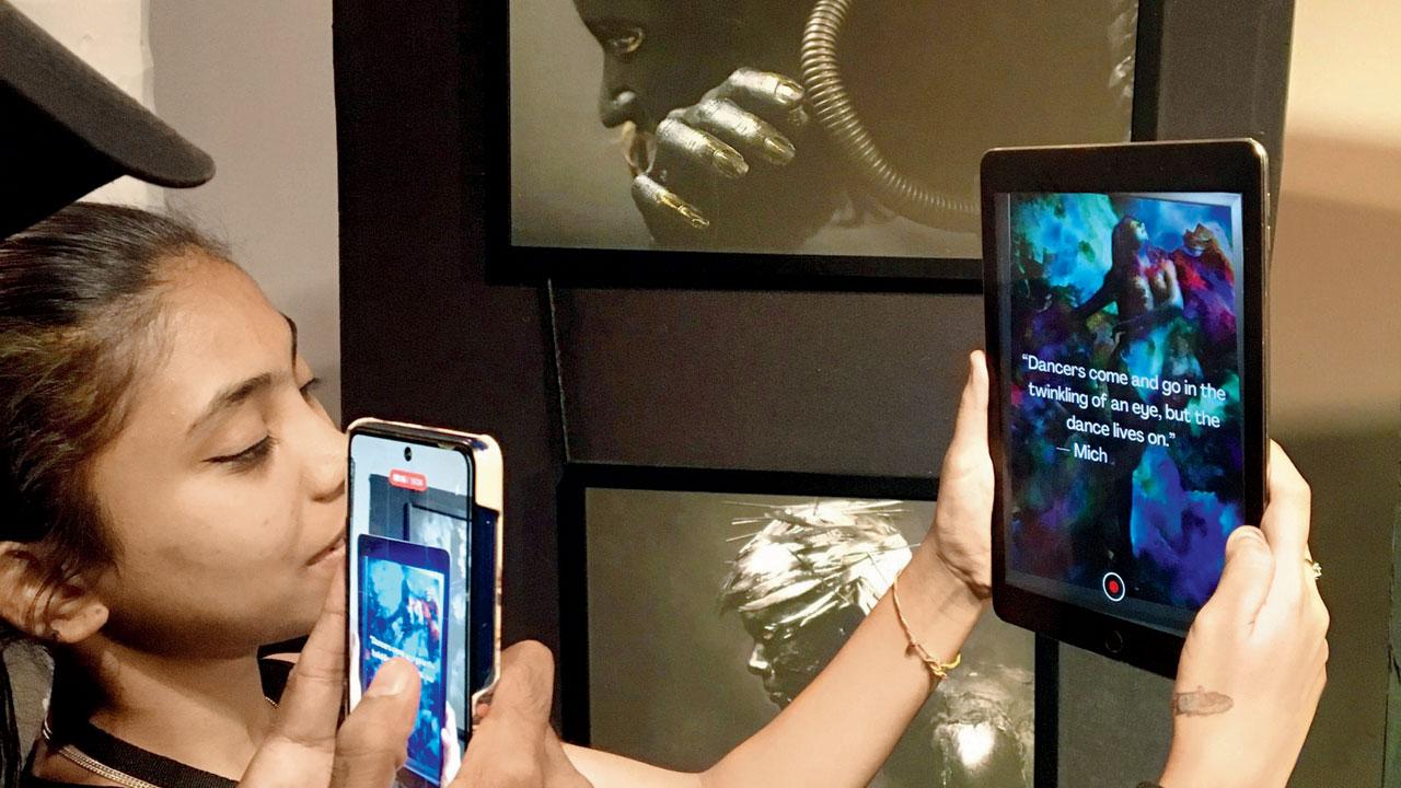 A previous exhibit with people trying out the virtual reality experience