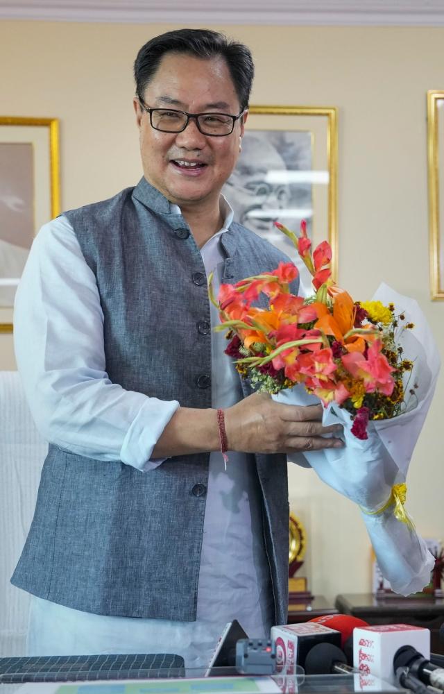 Rijiju, who was removed as Law Minister on Thursday, refused to answer questions about his previous ministry contending that they were no longer relevant