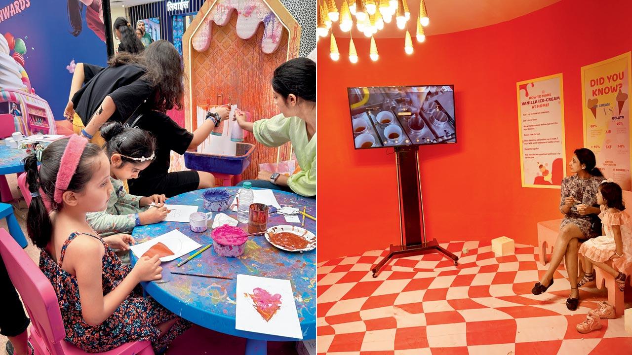 The event offers various children’s activities and on-screen ice cream making-tutorials