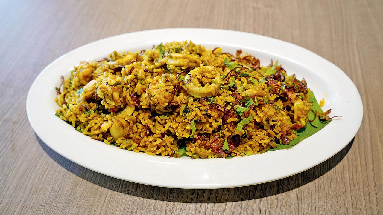 Seafood biryani